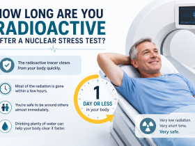 how long are you radioactive after a nuclear stress test
