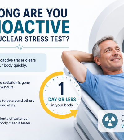 how long are you radioactive after a nuclear stress test